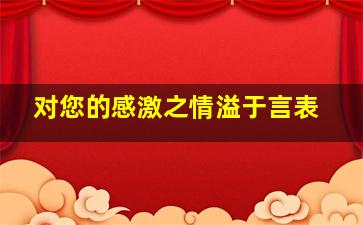 对您的感激之情溢于言表