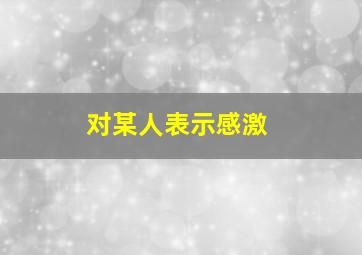 对某人表示感激