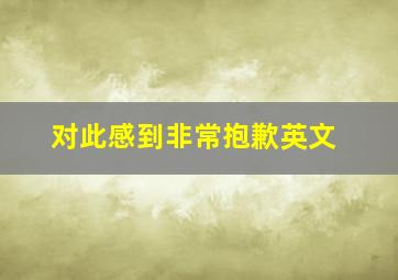 对此感到非常抱歉英文