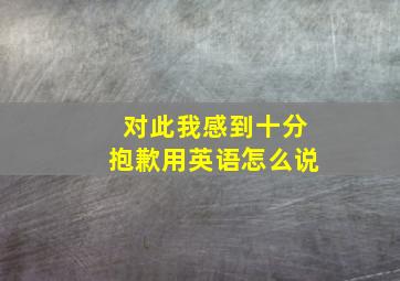 对此我感到十分抱歉用英语怎么说