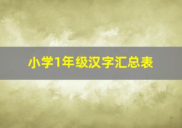 小学1年级汉字汇总表