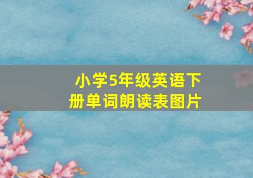 小学5年级英语下册单词朗读表图片