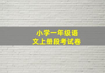 小学一年级语文上册段考试卷