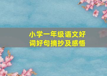 小学一年级语文好词好句摘抄及感悟