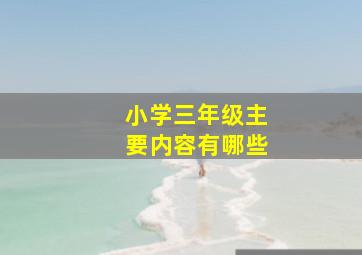 小学三年级主要内容有哪些