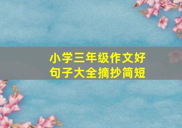 小学三年级作文好句子大全摘抄简短