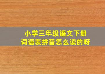 小学三年级语文下册词语表拼音怎么读的呀