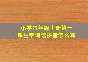 小学六年级上册第一课生字词语拼音怎么写