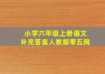 小学六年级上册语文补充答案人教版零五网