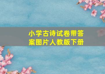 小学古诗试卷带答案图片人教版下册