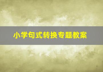 小学句式转换专题教案