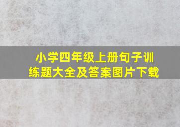 小学四年级上册句子训练题大全及答案图片下载