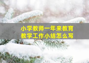 小学教师一年来教育教学工作小结怎么写