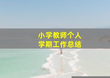 小学教师个人学期工作总结