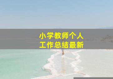 小学教师个人工作总结最新