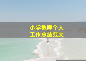 小学教师个人工作总结范文