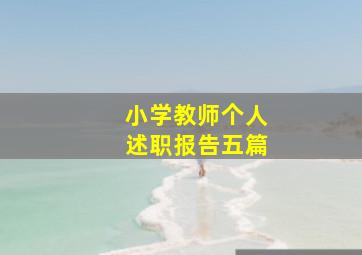 小学教师个人述职报告五篇