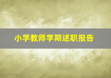 小学教师学期述职报告