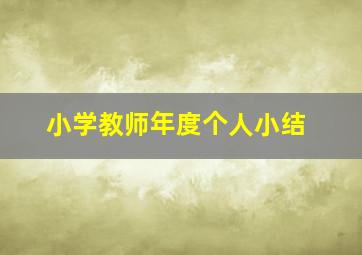 小学教师年度个人小结