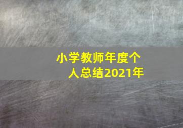 小学教师年度个人总结2021年