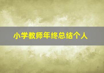 小学教师年终总结个人