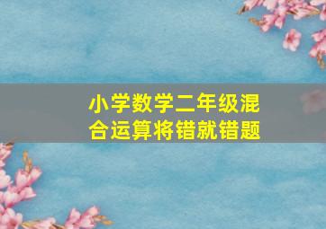 小学数学二年级混合运算将错就错题