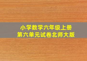 小学数学六年级上册第六单元试卷北师大版