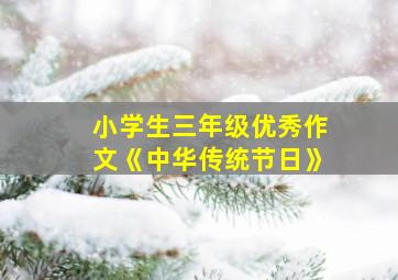 小学生三年级优秀作文《中华传统节日》