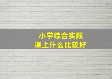 小学综合实践课上什么比较好