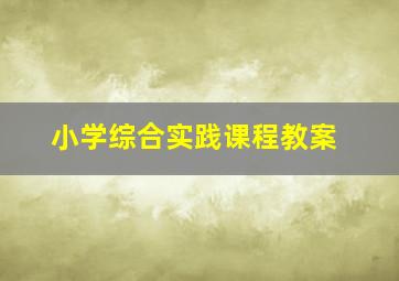 小学综合实践课程教案