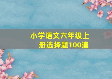 小学语文六年级上册选择题100道