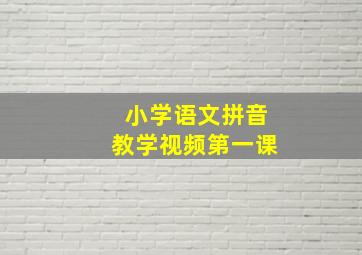 小学语文拼音教学视频第一课