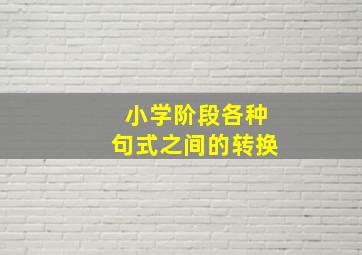 小学阶段各种句式之间的转换