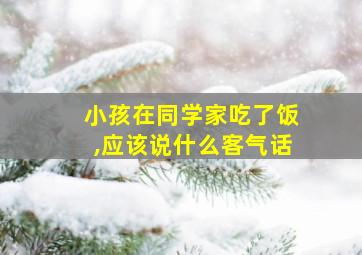 小孩在同学家吃了饭,应该说什么客气话