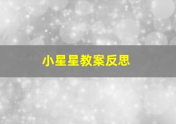 小星星教案反思