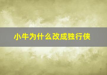 小牛为什么改成独行侠