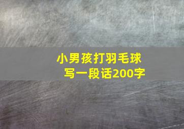 小男孩打羽毛球写一段话200字