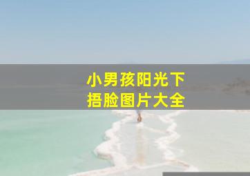 小男孩阳光下捂脸图片大全