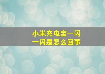 小米充电宝一闪一闪是怎么回事