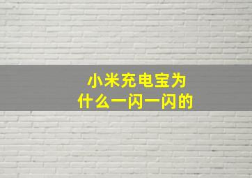 小米充电宝为什么一闪一闪的