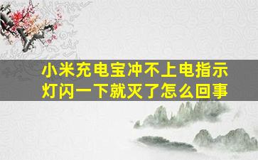 小米充电宝冲不上电指示灯闪一下就灭了怎么回事