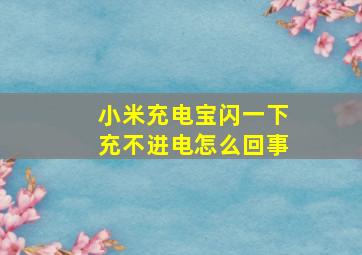 小米充电宝闪一下充不进电怎么回事