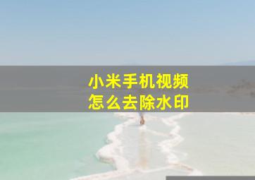 小米手机视频怎么去除水印