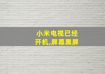 小米电视已经开机,屏幕黑屏