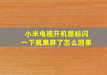 小米电视开机图标闪一下就黑屏了怎么回事