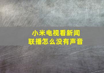 小米电视看新闻联播怎么没有声音