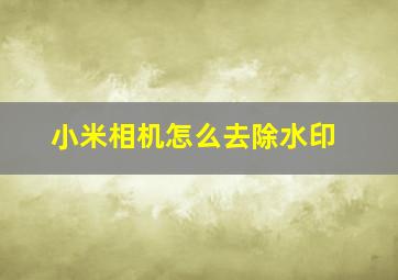 小米相机怎么去除水印