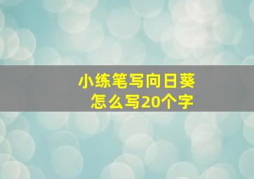 小练笔写向日葵怎么写20个字