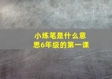 小练笔是什么意思6年级的第一课