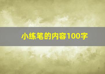 小练笔的内容100字